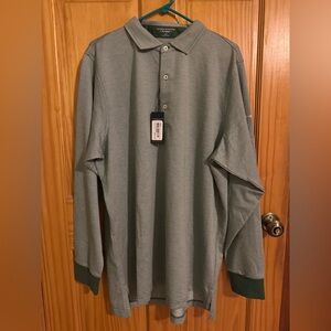Fairway & Greene “The Natural” XXL Herringbone Long Sleeve Polo NWT